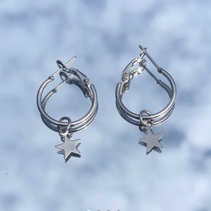 Star hoop earrings